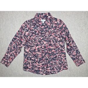 D & Co. Women's Button Down Long Sleeve Shirt‎ Abstract Print